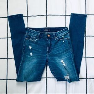 ✰ abercrombie harper super skinny ripped jeans